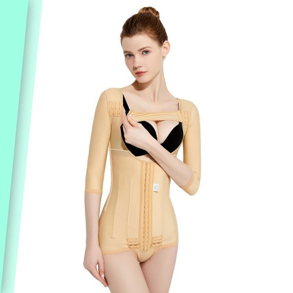 Liposuction Surgery Recovery Compression Bodysuit with Sleeves